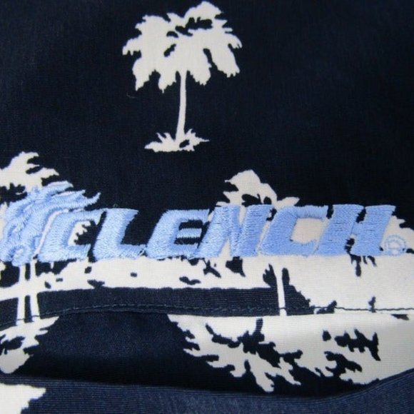 Vintage Clench Blue White Hawaiian Shirt Palm XXL - Picture 4 of 8